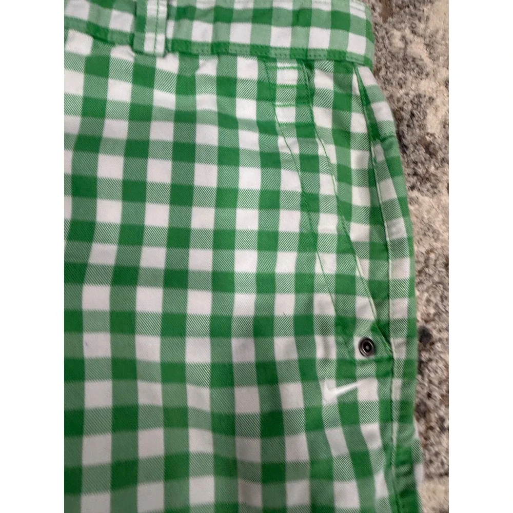 Nike Golf Mens Green Gingham Dri-FIT‎ Cargo Shorts 38 Plaid 452715-317